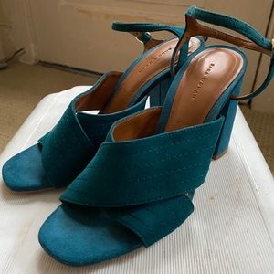 Green Zara Heels Sandals